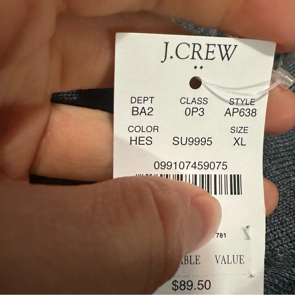 J crew heather evening storm Merino wool-blend crewneck sweater